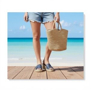 Vidorreta ☀︎︎ Handmade Starburst Sequin Platform Espadrille Sandals ☀︎︎ Navy 37